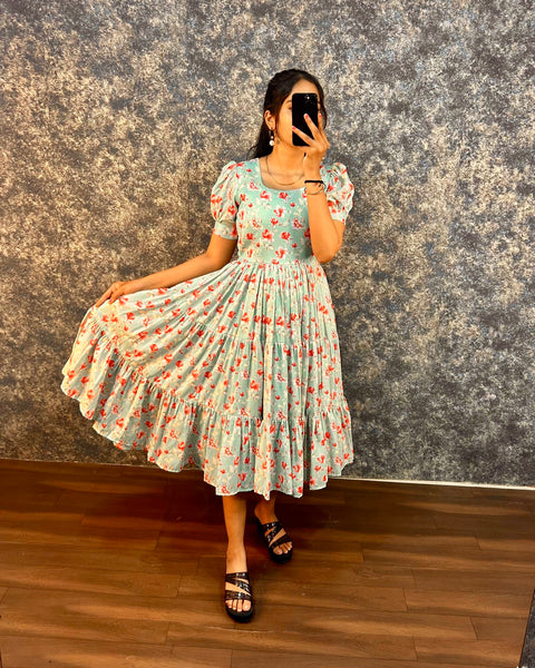 Soft Cotton Printed Frock Dress