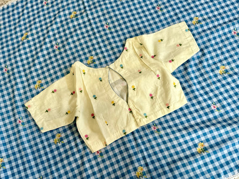 Mul Chanderi Checks saree with blouse