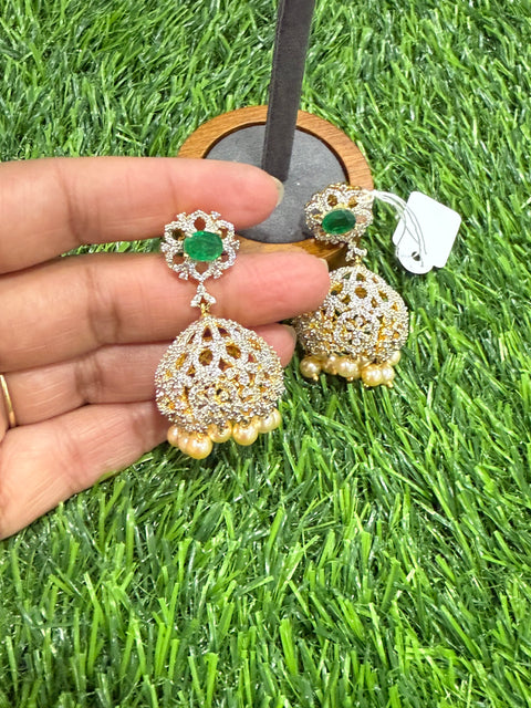 Pure 925 Silver CZ Earrings Set