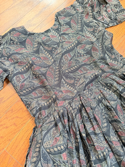 Cotton Foil Print Frock Dress