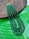 Natural Emerald Pumpkin Beads Mala