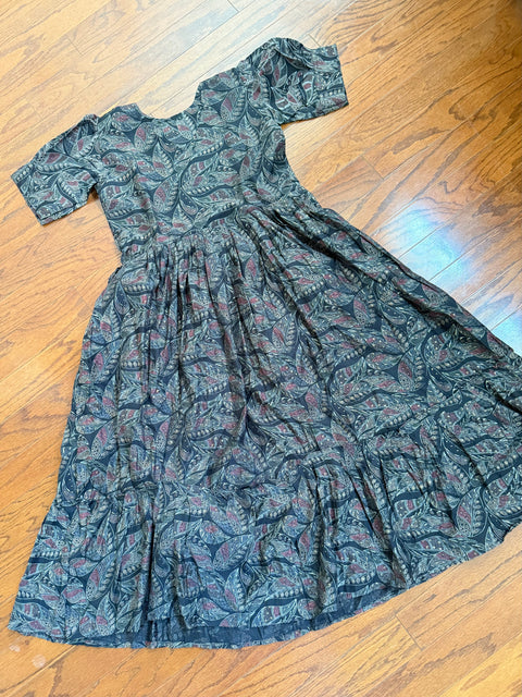 Cotton Foil Print Frock Dress