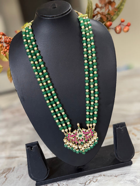 Pachi Kundan Jadau Beaded Necklace