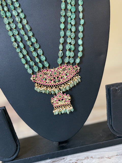 Pachi Kundan Jadau Beaded Necklace