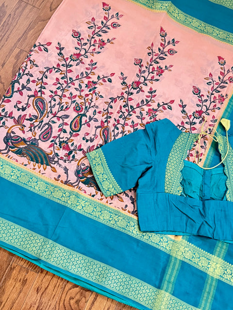 Dola Silk Kalamkari Saree