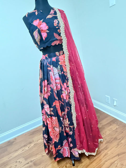 Women Large - Soft Organza Silk Lehanga Set