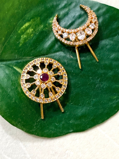 Pure 925 Silver CZ Suryudu Chandrudu