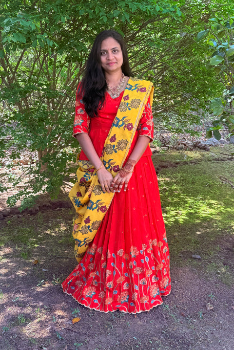 Teen/Adult Medium - Kalamkari Lehanga Set