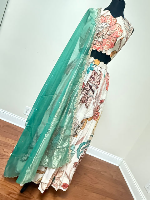 Women Large - Soft Organza Silk Lehanga Set