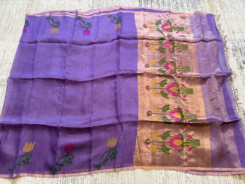 Pure Tissue Linen Saree