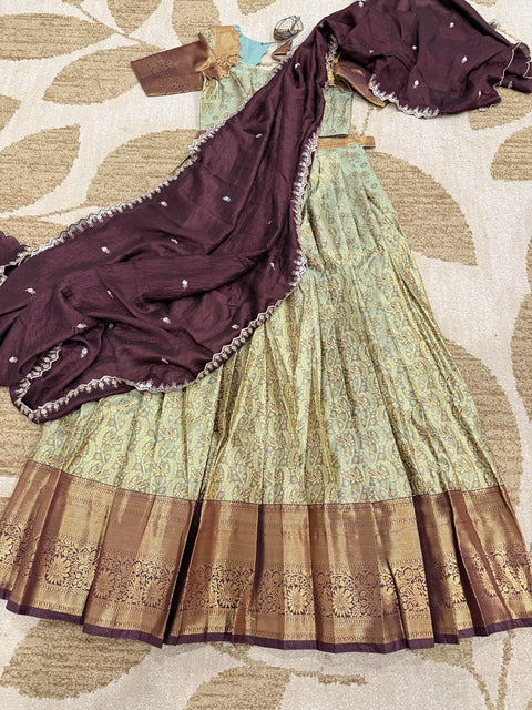 Teen Lehangas - Premium Kanchi Pattu Lehanga Set