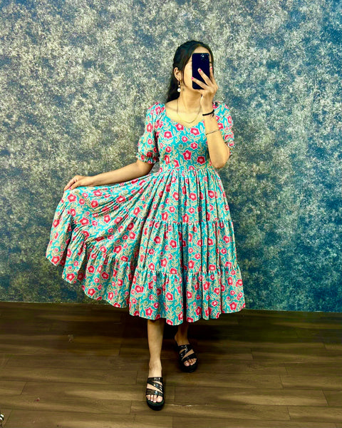 Soft Cotton Printed Frock Dress