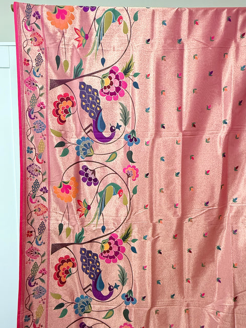 Pure Banaras Paithani Soft Tissue Silk Saree