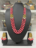 One Gram Gold Coral Nakshi necklace set.