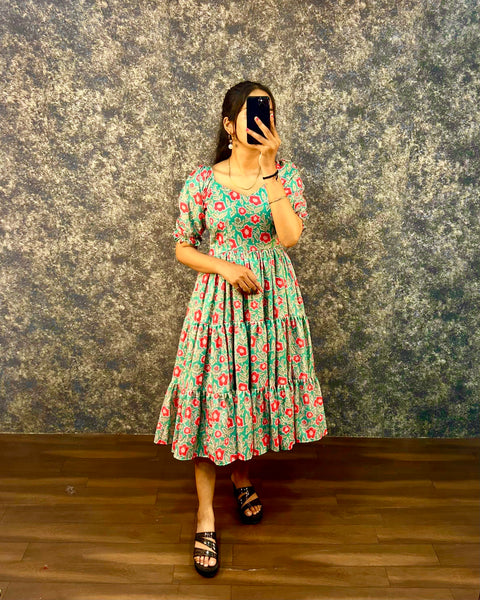 Soft Cotton Printed Frock Dress