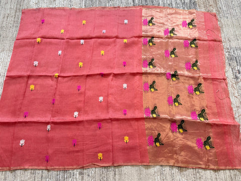 Pure Tissue Linen Saree