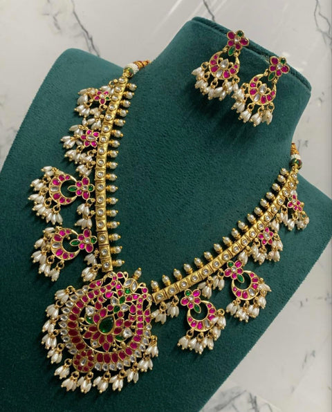 Pachi Kundan Jadau Guttapusalu Necklace