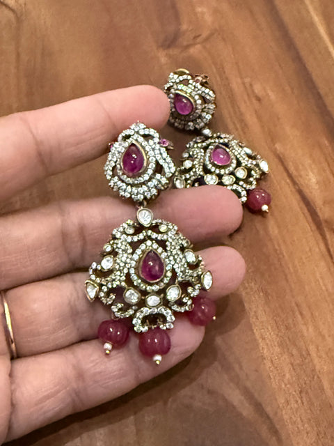Pure 925 Silver Victorian Moissanite Earrings