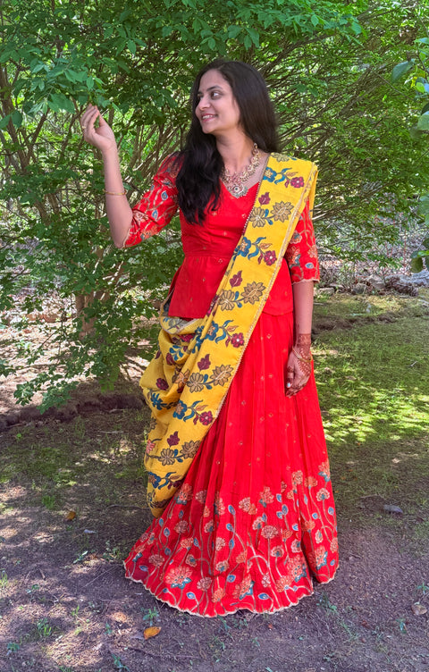 Teen/Adult Medium - Kalamkari Lehanga Set