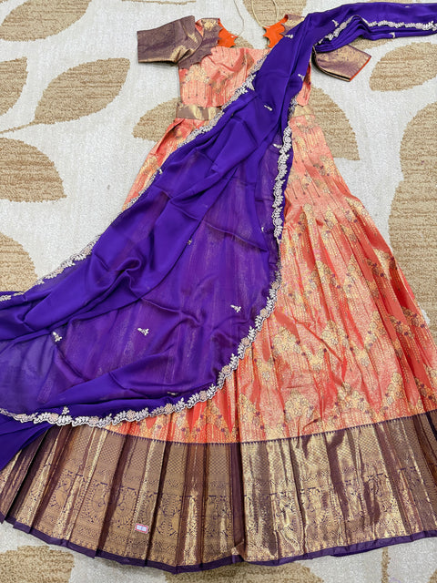 Teen Lehangas - Premium Kanchi Pattu Lehanga Set