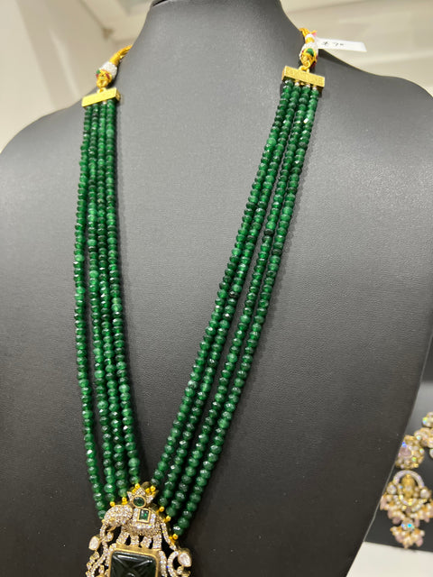 Victorian CZ Beaded Necklace Set