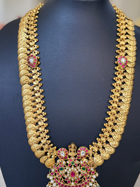 Pachi Kundan Jadau Kasu Necklace