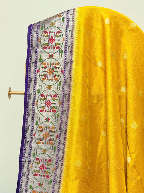 Warm silk saree with paithani border