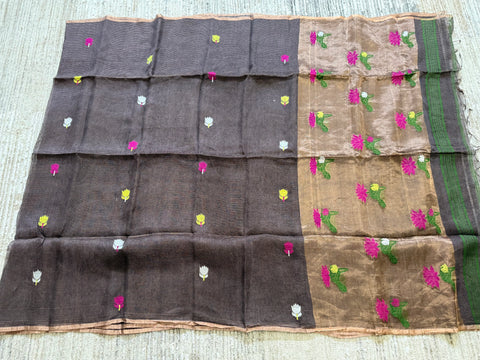 Pure Tissue Linen Saree