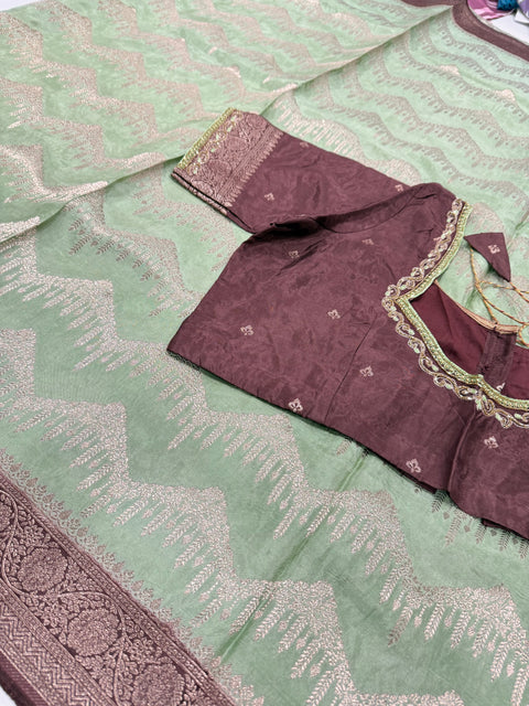 Banaras Munga silk saree