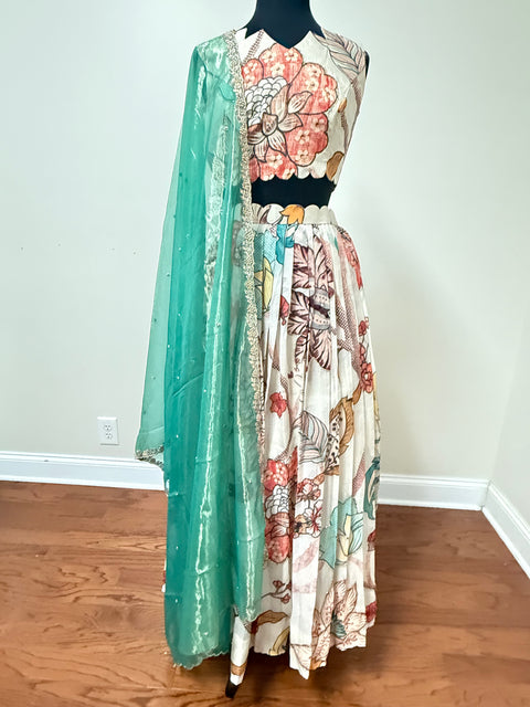 Women Large - Soft Organza Silk Lehanga Set