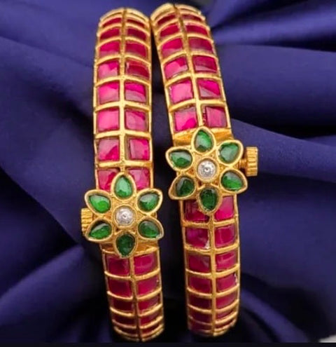 Brass Based Jadau Kundan Bangles