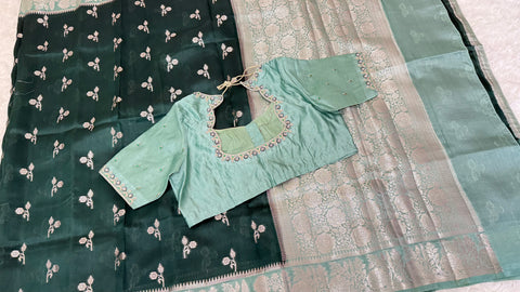 Green Mango Pattu Silk Saree