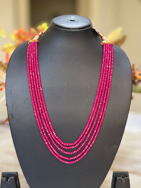 Natural Chatham Ruby Beads Mala