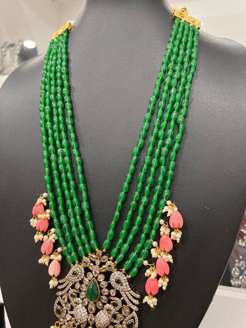 Victorian CZ Beaded Necklace Set