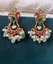 Pachi Kundan Jadau Chand Bali Earrings