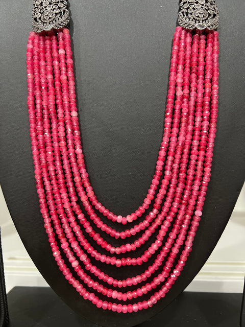 Victorian CZ Multilayer Beaded Necklace