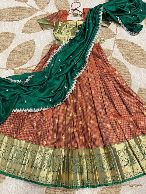 Teen Lehangas - Premium Kanchi Pattu Lehanga Set