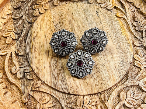 Pure 925 Silver Victorian Moissanite Pendant and Earrings
