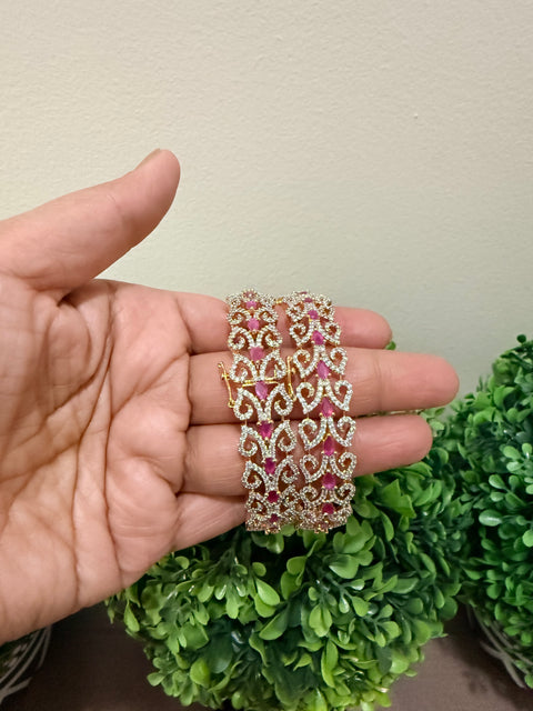 Diamond Finish One Gram Gold CZ Bangles