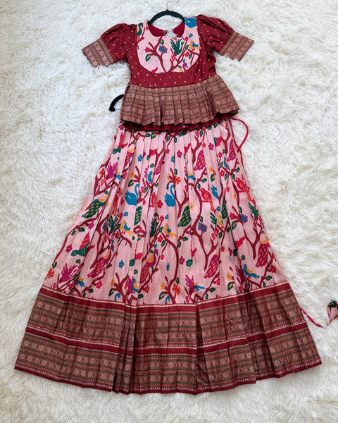Teen 10-12 yrs - ikkat patola lehenga