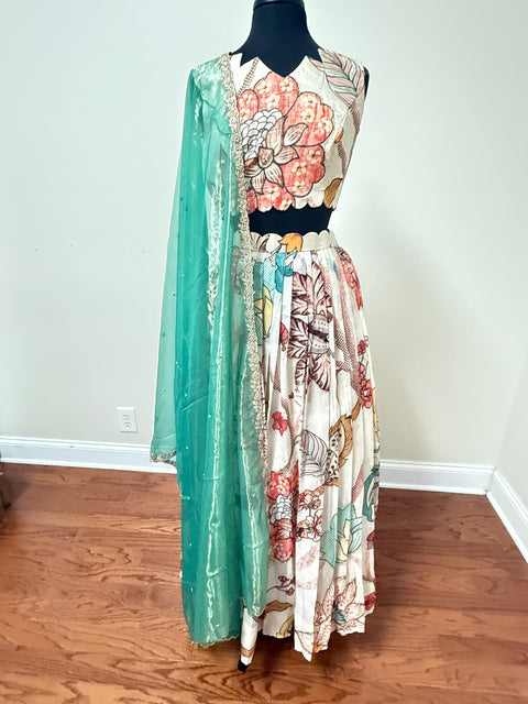 Women Large - Soft Organza Silk Lehanga Set