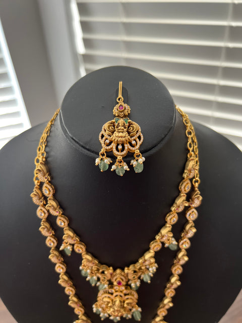 One Gram Gold Nakshi Lakshmi Combo Necklace Set