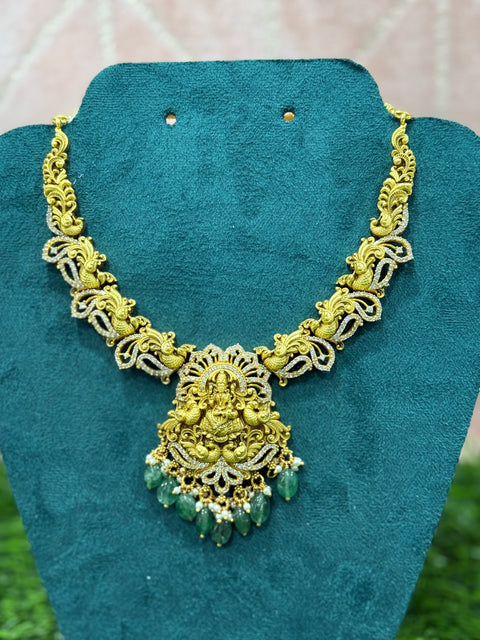 Pure 925 Silver Nakshi Lakshmi Necklace