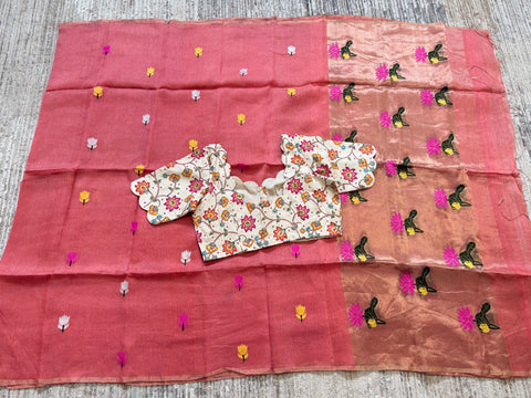 Pure Tissue Linen Saree