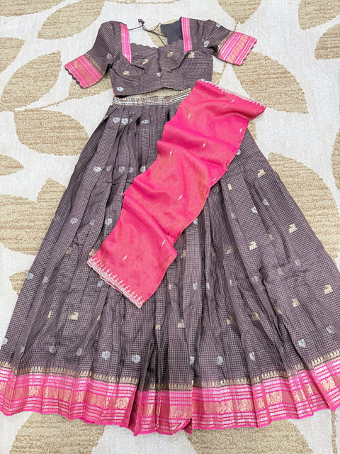 Size Large - Crepe Silk Lehanga Set