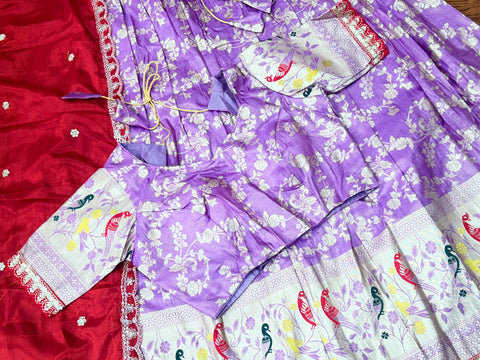 XXL - Tissue Paithani Brocade Lehanga Set