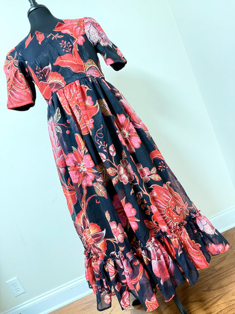 Women  Large - Trendy Soft Organza Silk Long Gown