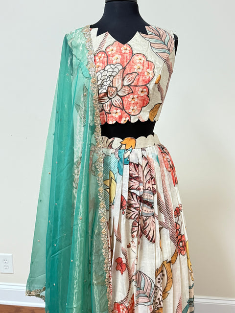 Women Large - Soft Organza Silk Lehanga Set