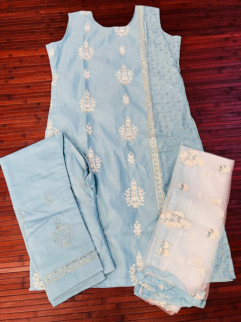 Chanderi Kurti and Pant Set