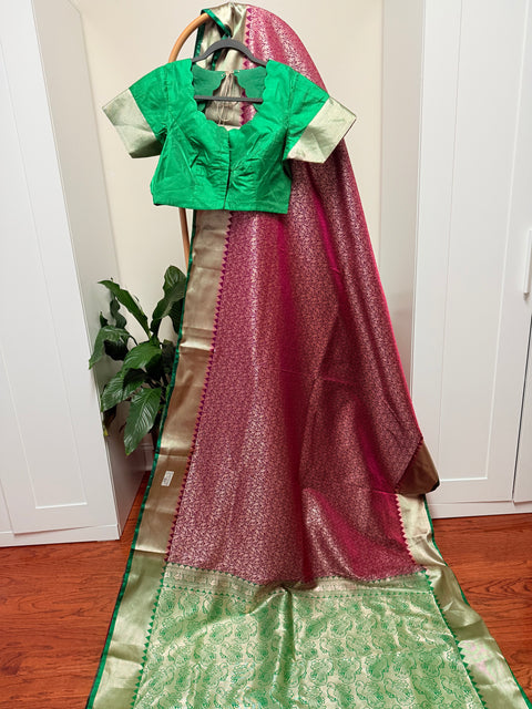 2 for $100 - Semi Kanchi Tissue silk Saree